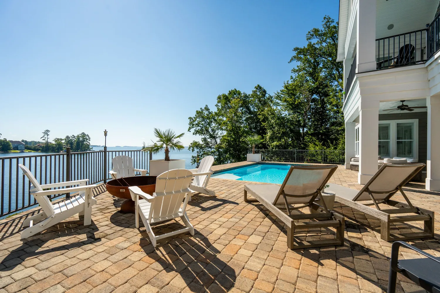 a view of a balcony with couch