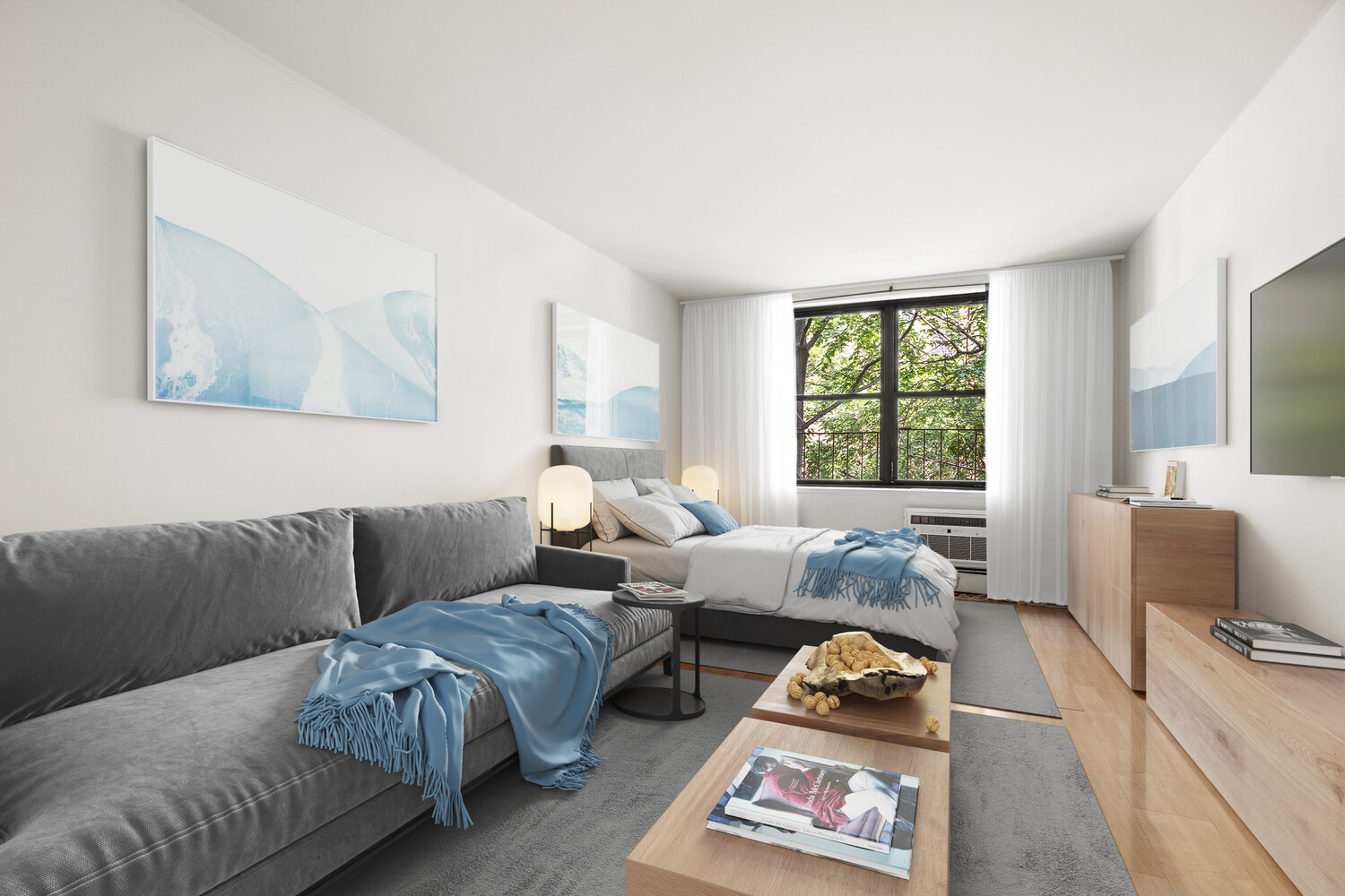 229 East 29th Street, Unit 4K Manhattan, NY 10016 - Photo 1 of 8 a living room with furniture and a couch with window
