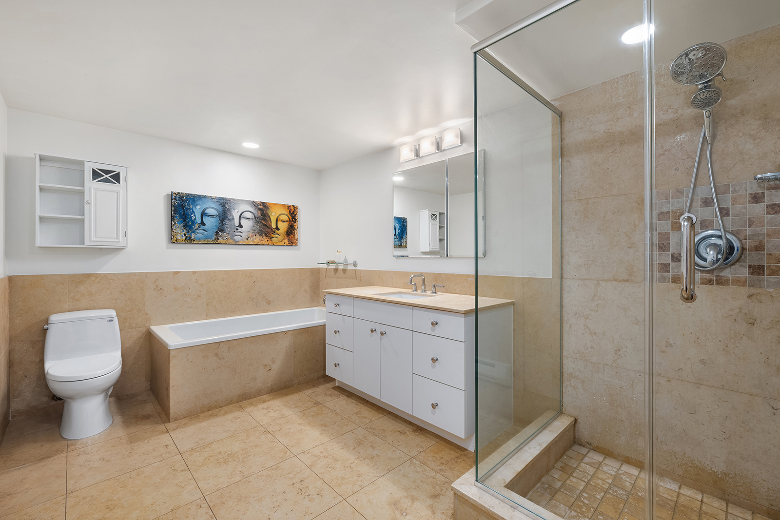 304 West 88th Street, Unit GC Manhattan, NY 10024 - Photo 9 of 16 a bathroom with a tub sink toilet and a shower