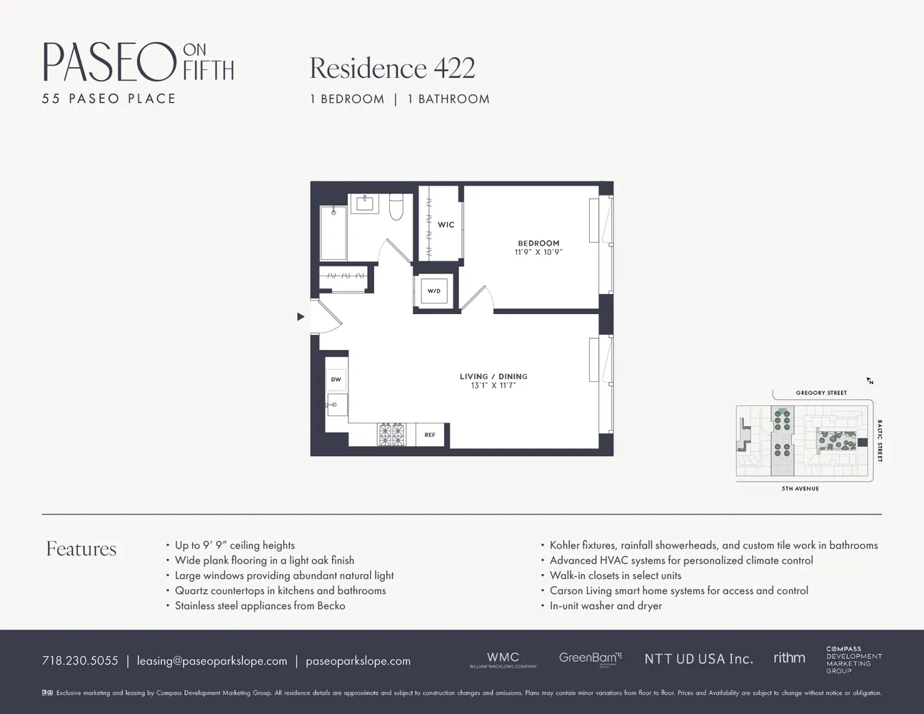 $5,150 | 55 Paseo Place, Unit 422 | Park Slope