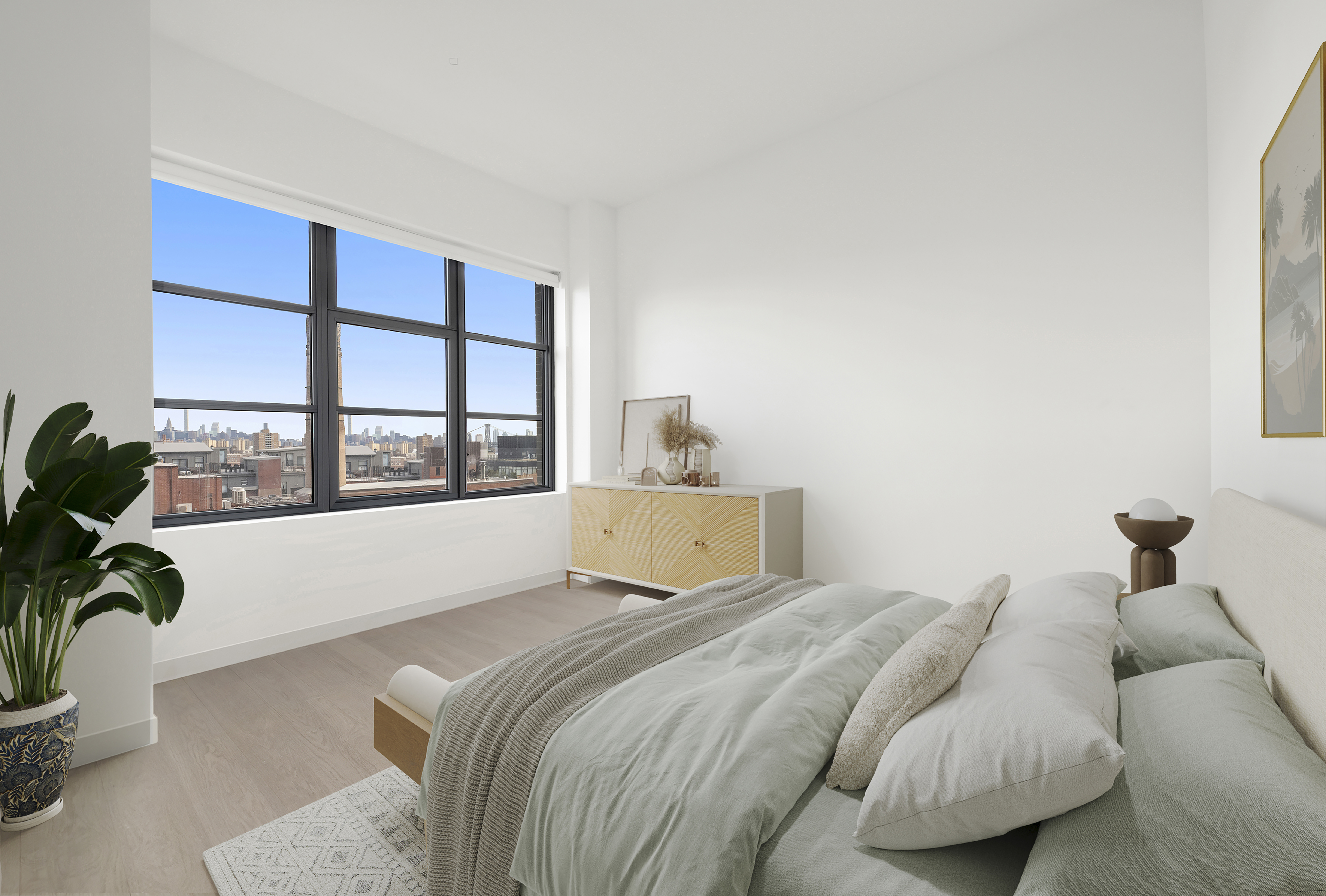180 Front Street, Unit 7B Brooklyn, NY 11201 - Photo 5 of 25 a bedroom with a bed and a window