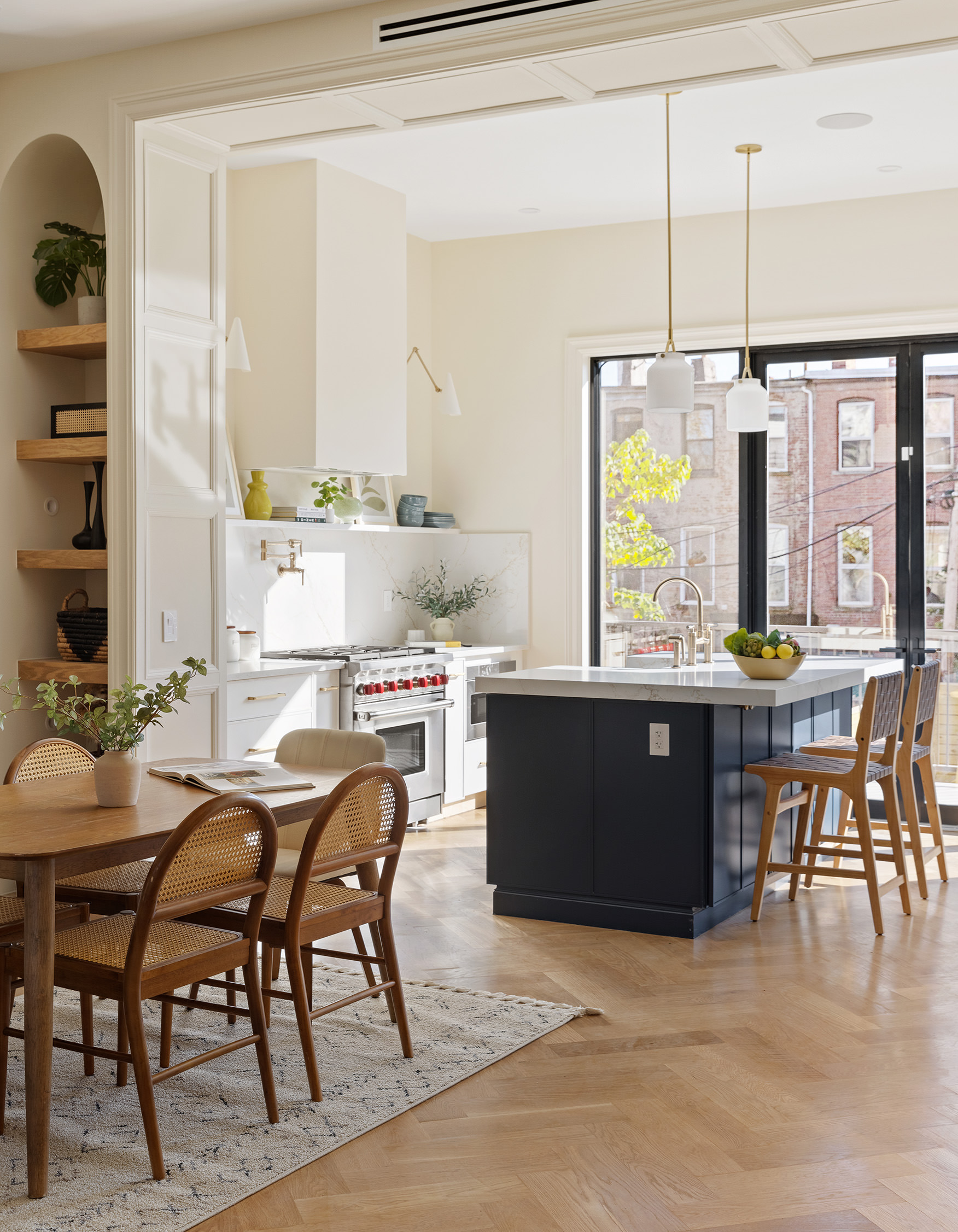 198 Madison Street, Unit SF Brooklyn, NY 11216 - Photo 5 of 19 a room with stainless steel appliances kitchen island granite countertop furniture and a view of living room