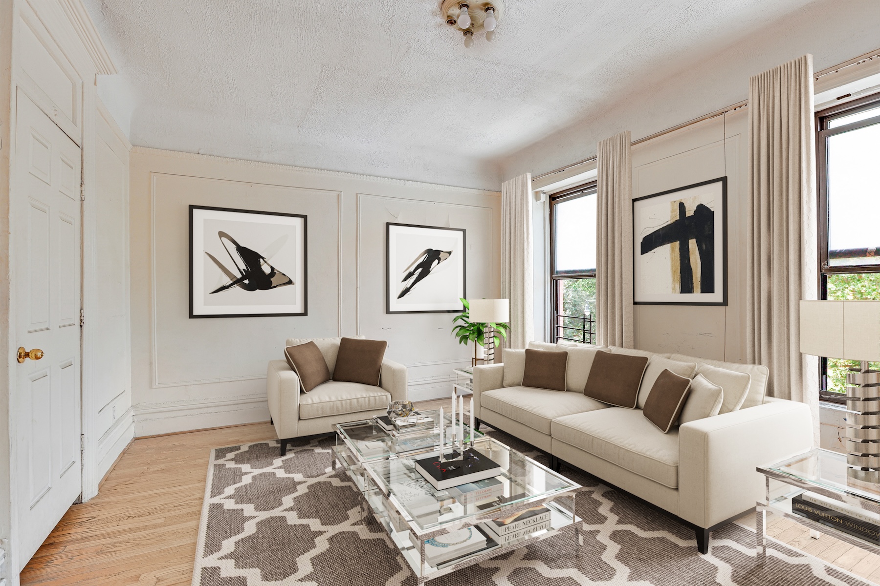 282 Manhattan Avenue, Unit 3N Manhattan, NY 10026 - Photo 5 of 17 a living room with furniture and painting on the wall