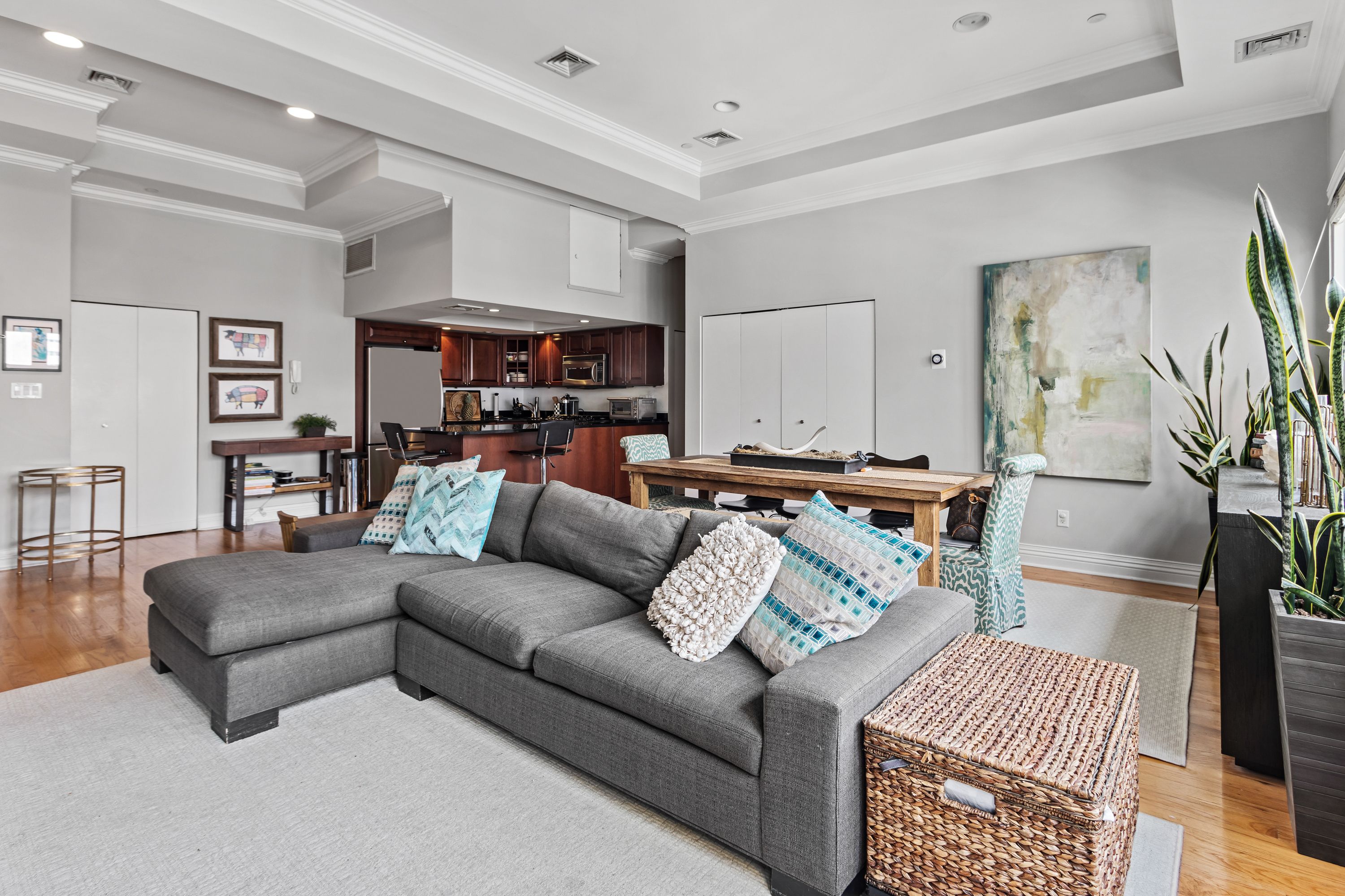 25 Murray Street, Unit 8F Manhattan, NY 10007 - Photo 2 of 10 a living room with furniture and a rug