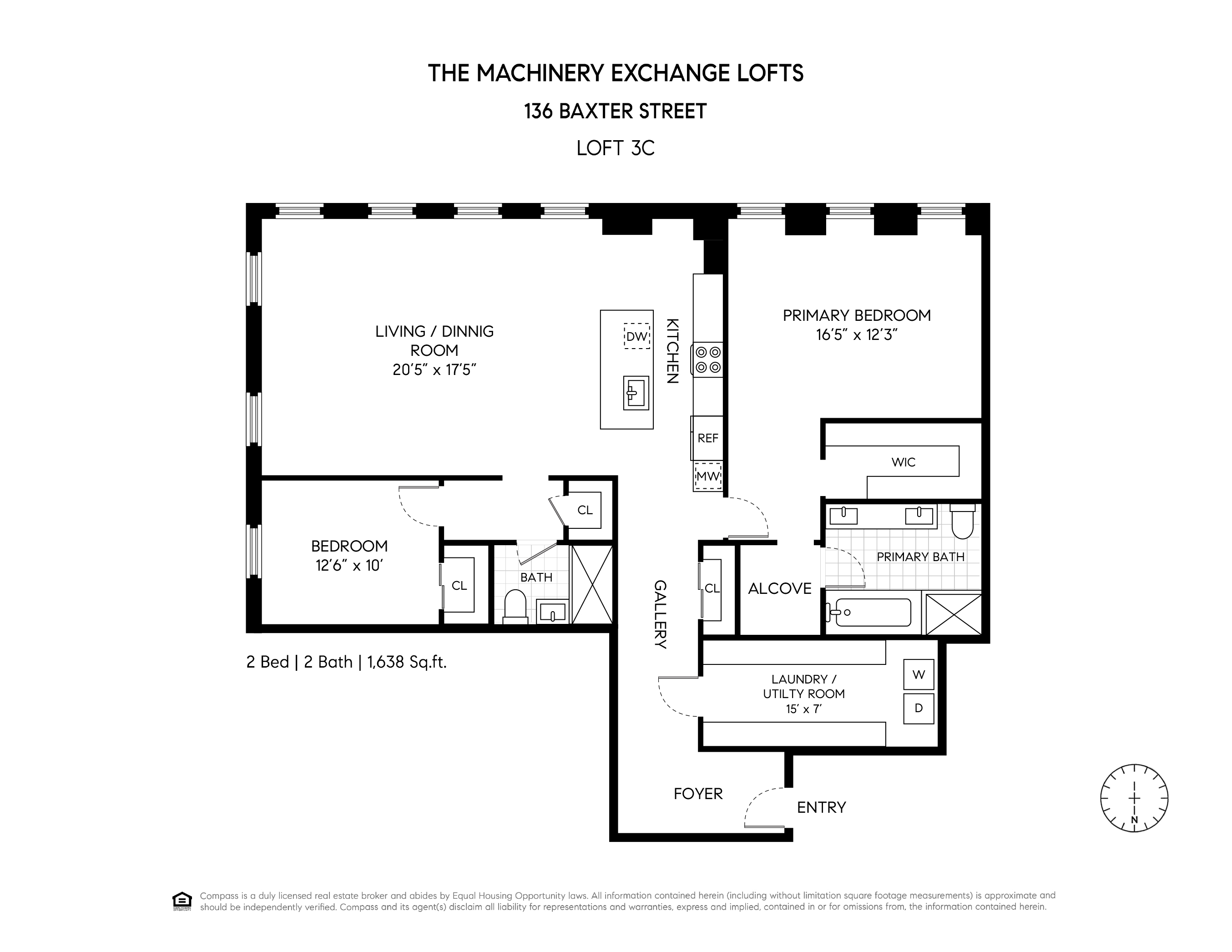 136 Baxter Street, Unit 3C Manhattan, NY 10013 - Photo 15 of 15 a picture of a wall with a white building