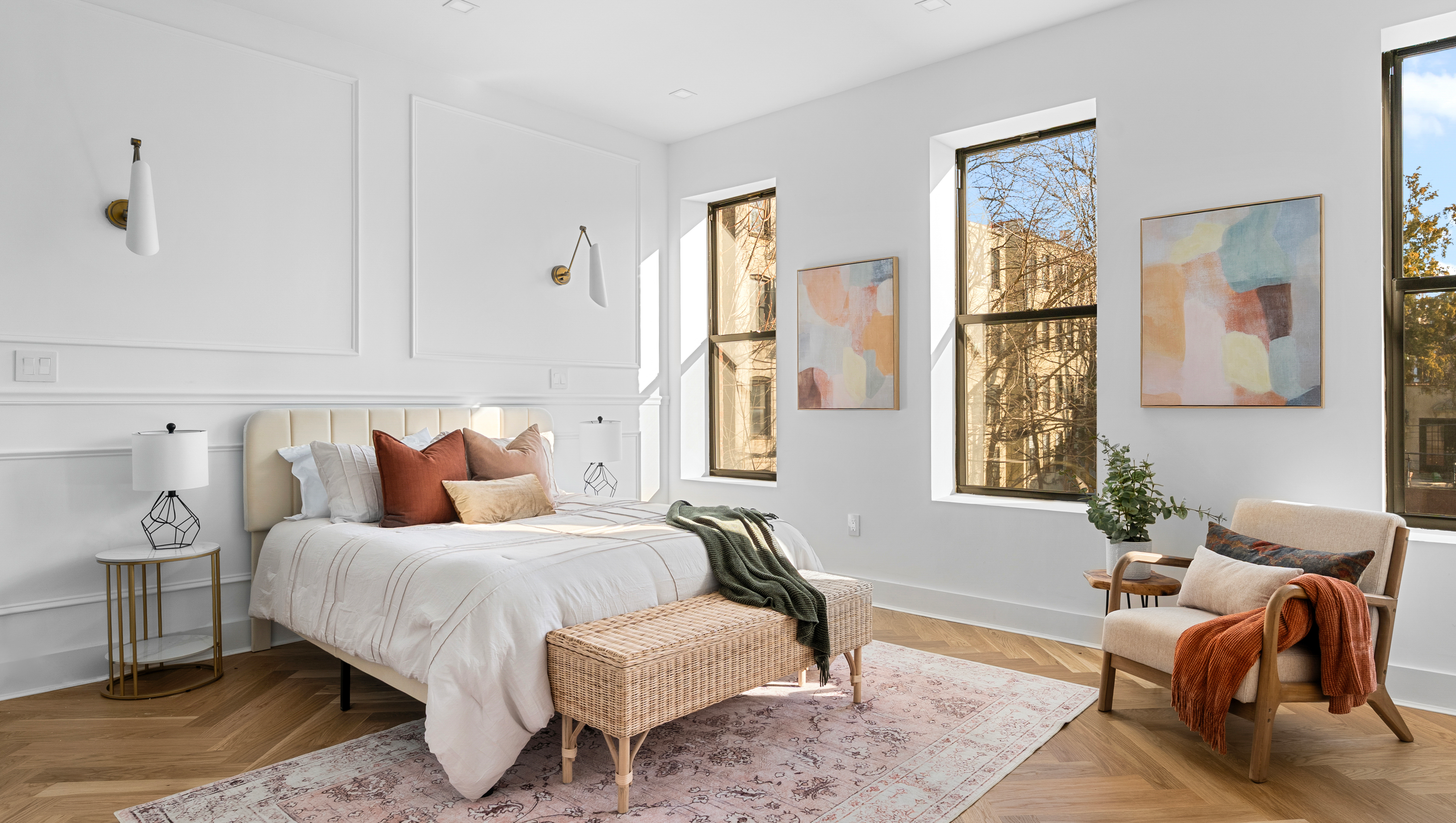 718 Sterling Place Brooklyn, NY 11216 - Photo 2 of 15 a bedroom with a bed and wooden floor