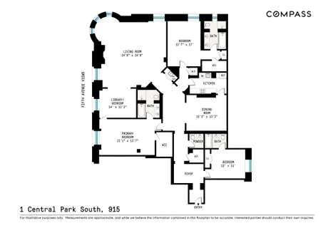 $10,995,000 | 1 Central Park South, Unit 915 | Central Park South