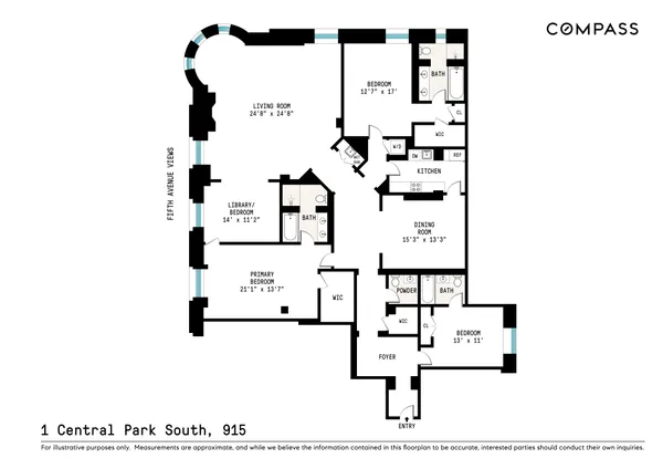 $10,995,000 | 1 Central Park South, Unit 915 | Central Park South