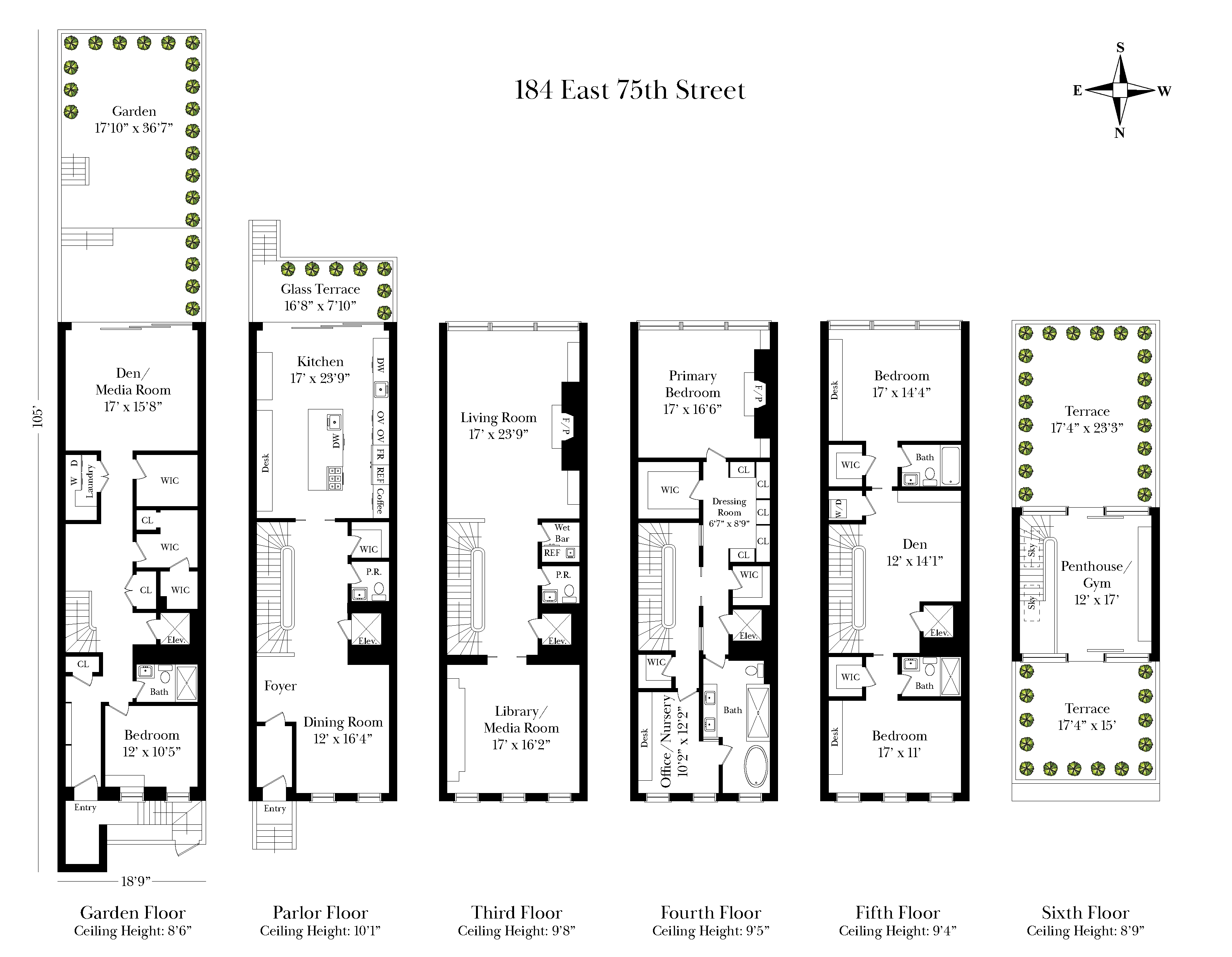 184 East 75th Street Manhattan, NY 10021 - Photo 19 of 20 a black and white photo of a bedroom