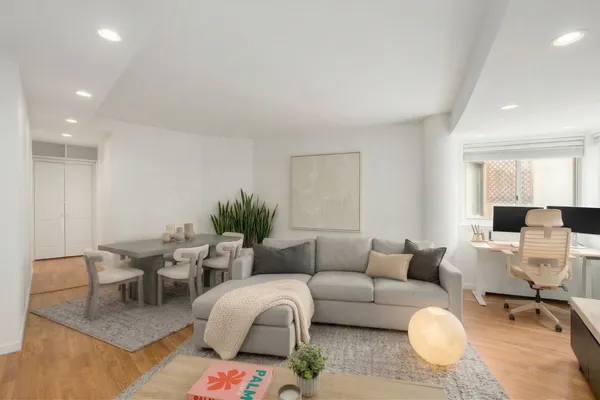 a living room with furniture and a couch