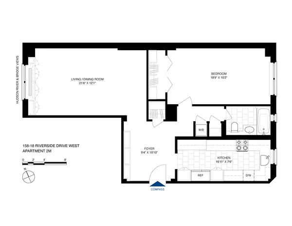 $599,000 | 158-18 Riverside Drive West, Unit 2M | Washington Heights