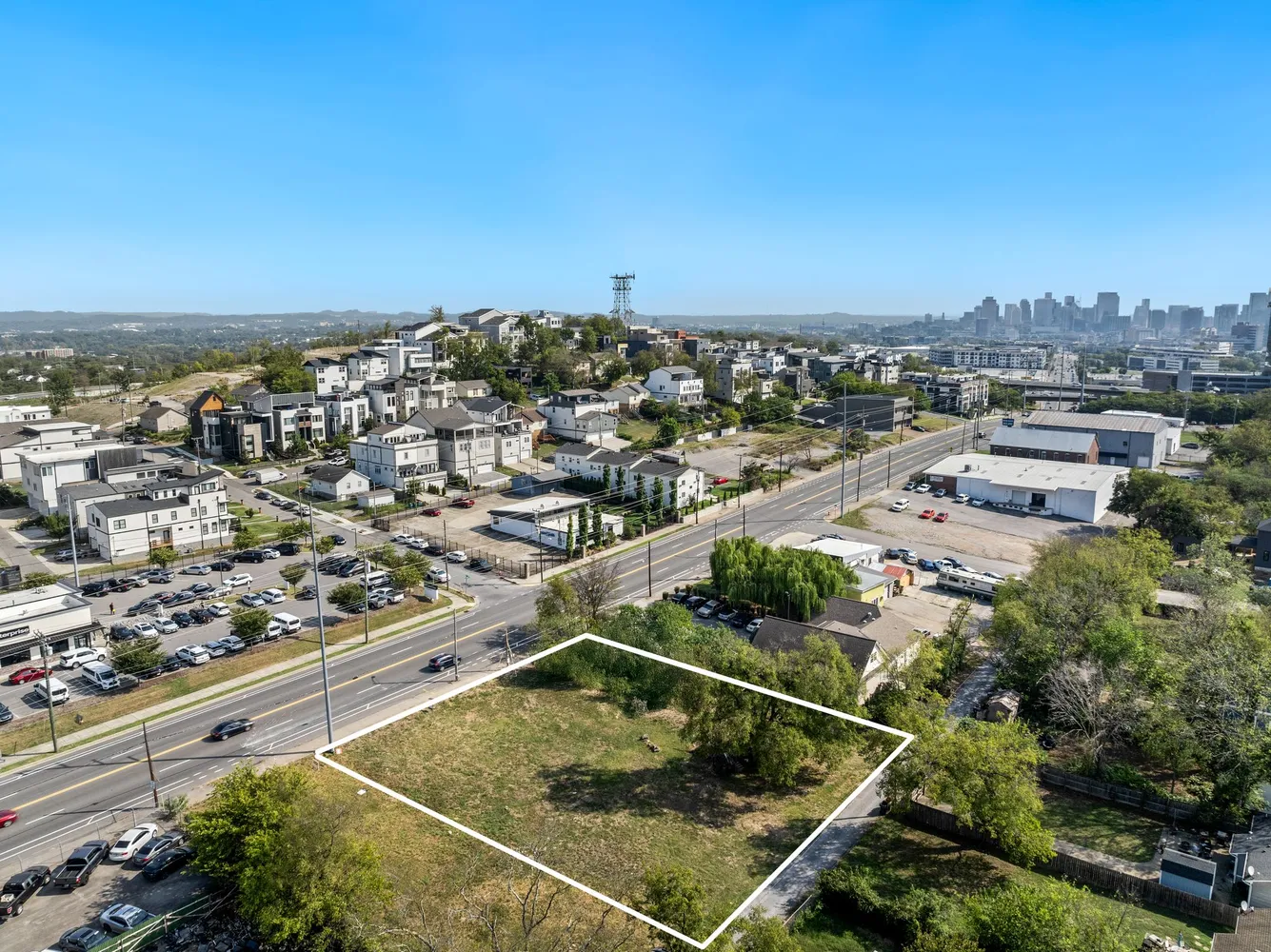 an aerial view of multiple house