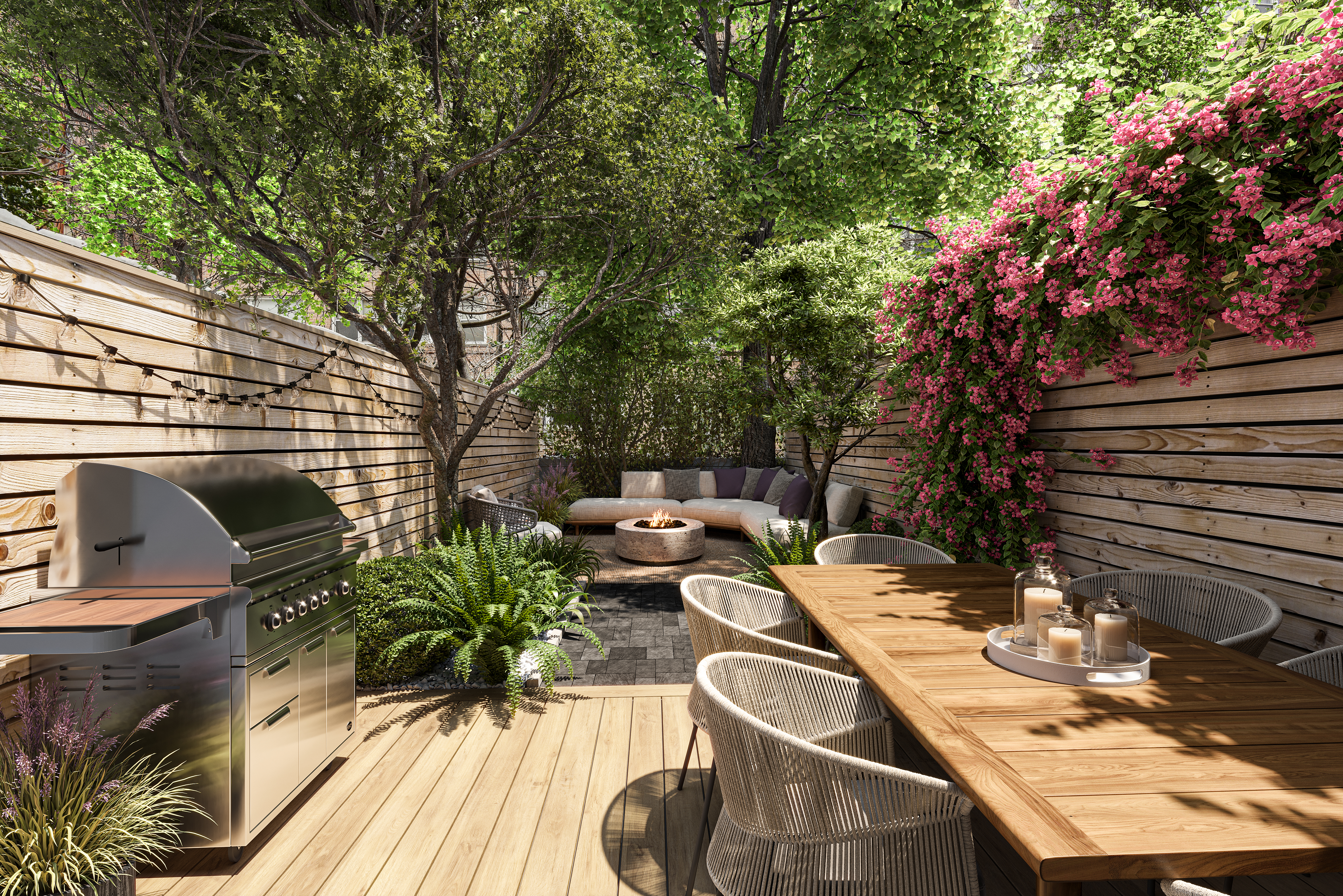 436 East 66th Street, Unit 1W Manhattan, NY 10065 - Photo 14 of 19 a backyard of a house with seating space