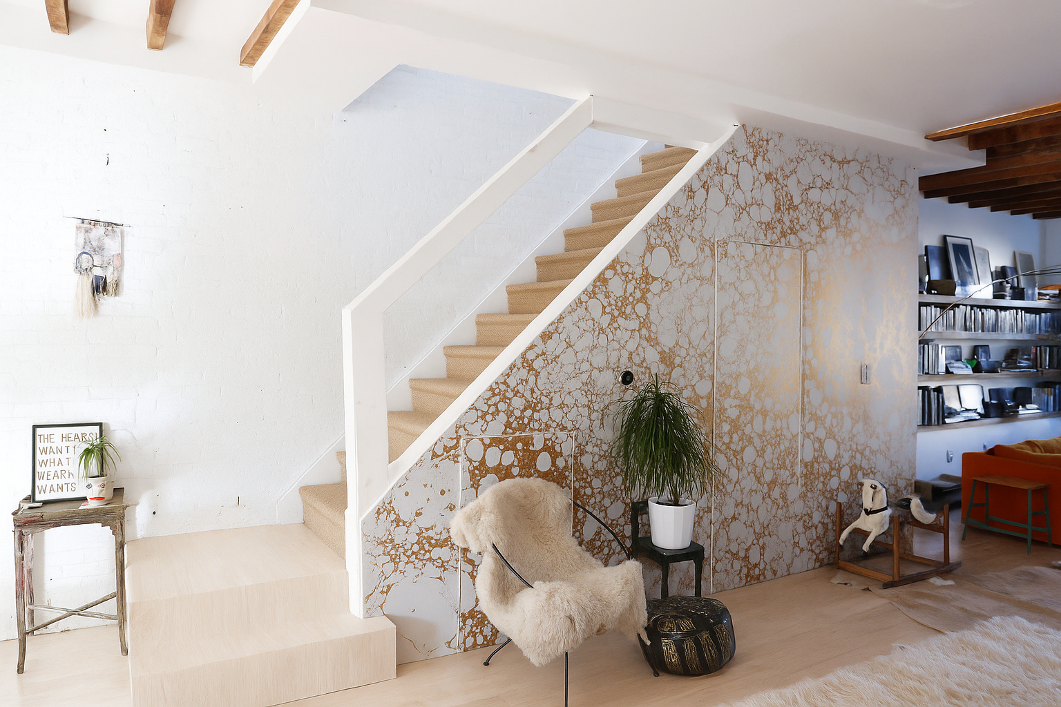 660 Saint Marks Avenue Brooklyn, NY 11216 - Photo 3 of 21 a living room with furniture and a potted plant