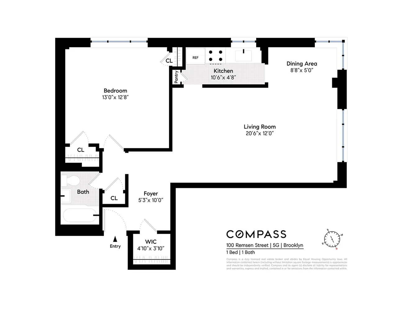 $395,000 | 100 Remsen Street, Unit 5G | Brooklyn Heights