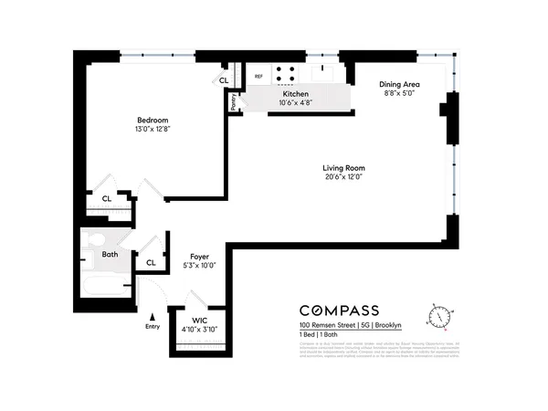 $395,000 | 100 Remsen Street, Unit 5G | Brooklyn Heights