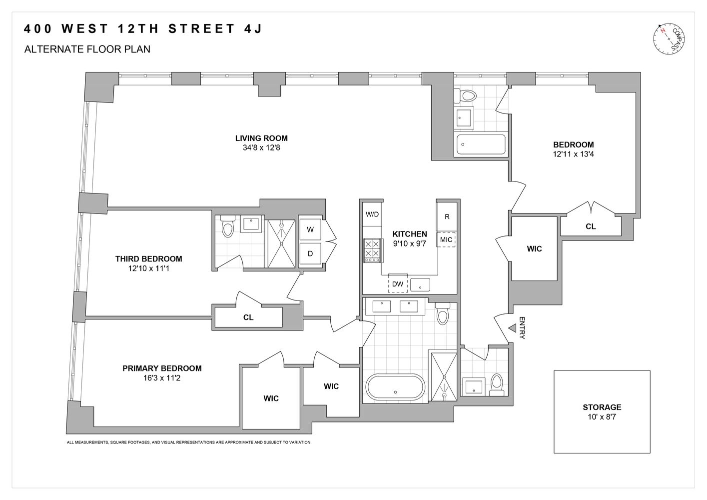 $6,550,000 | 400 West 12th Street, Unit 4J | West Village