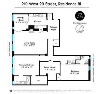 $2,495,000 | 210 West 90th Street, Unit 8L | Upper West Side