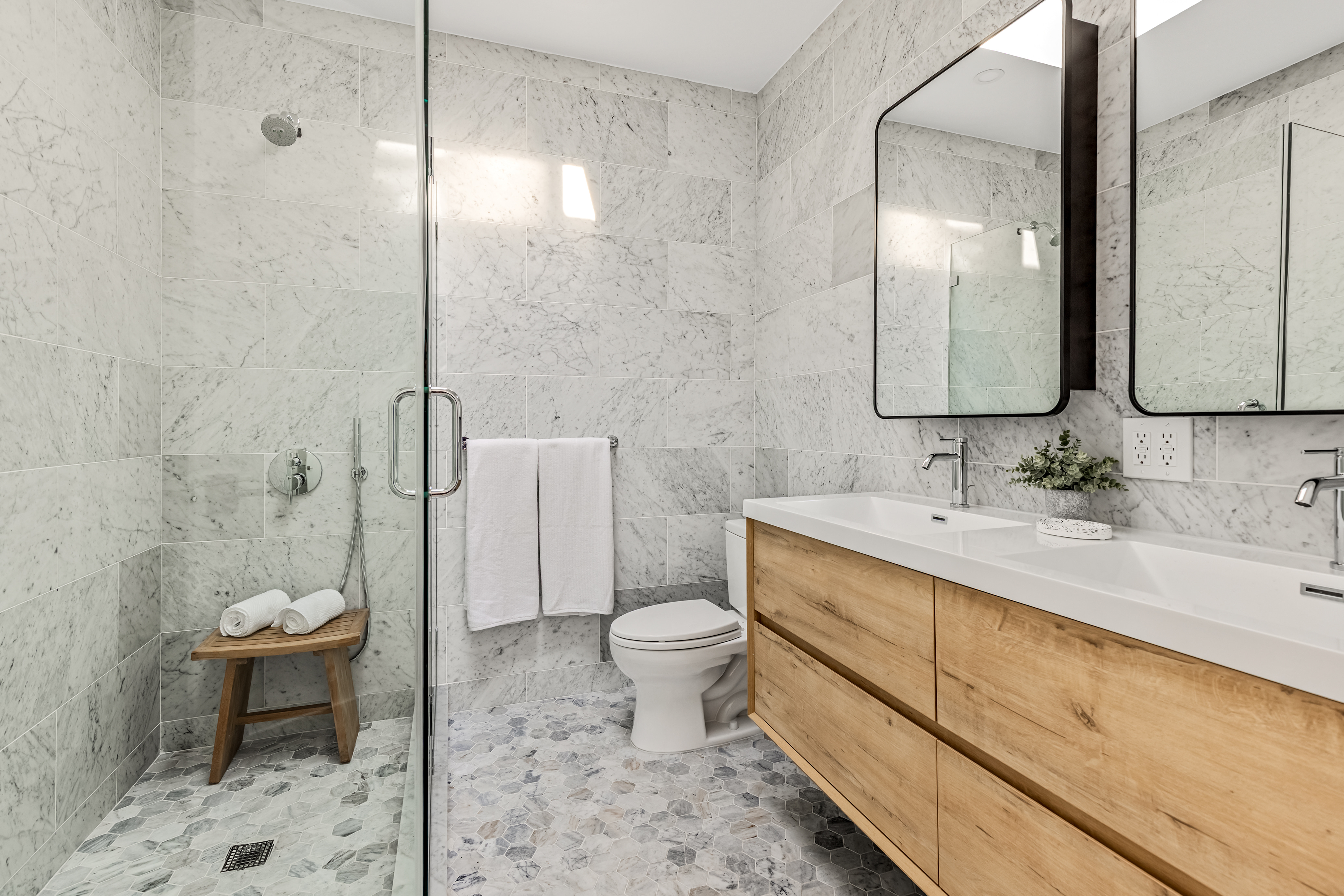 744 Park Place, Unit 4B Brooklyn, NY 11216 - Photo 6 of 12 a bathroom with a sink toilet and shower