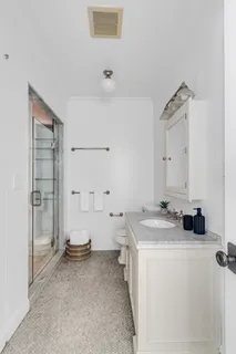 a utility room with cabinets