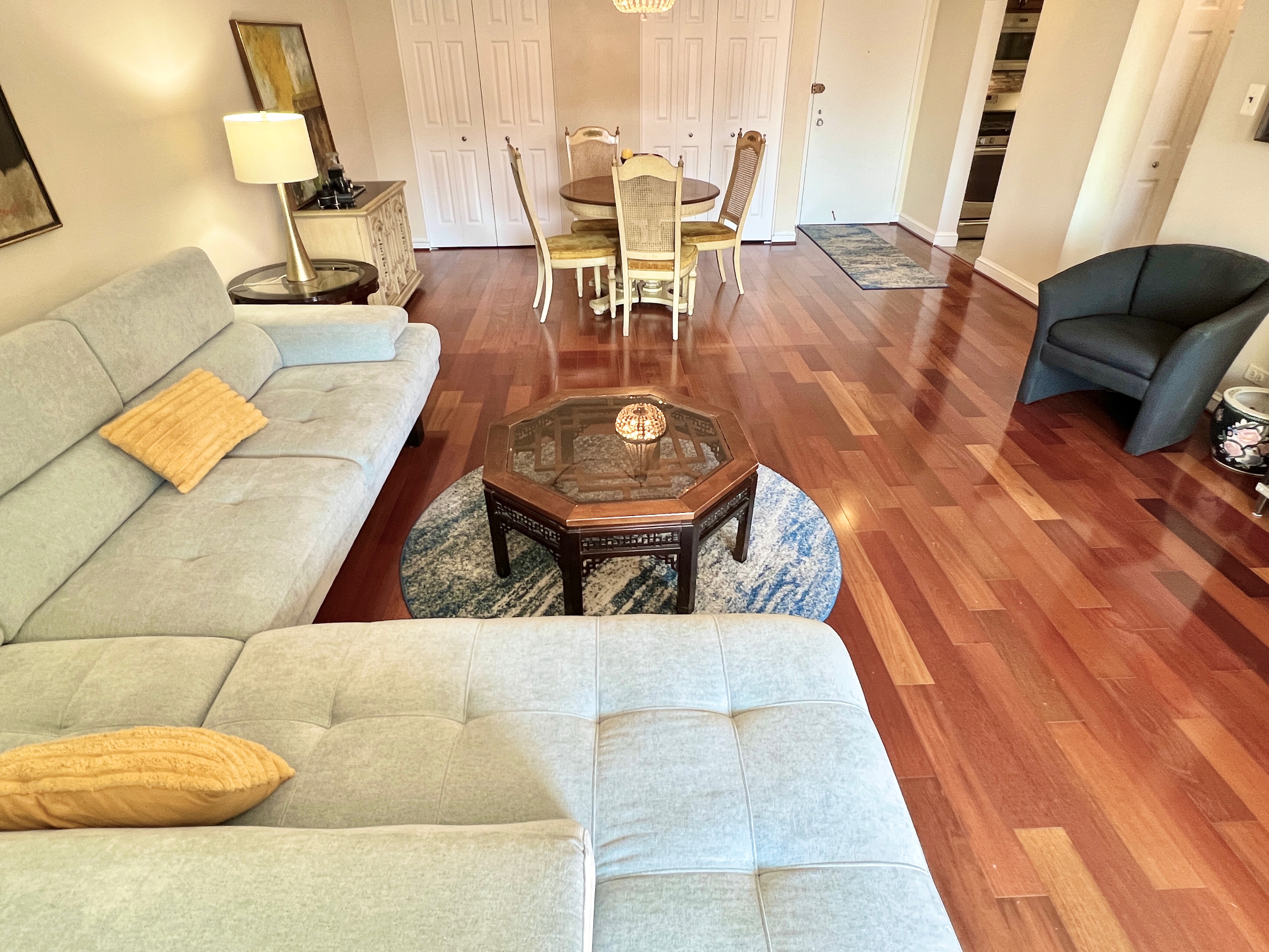 490 M Street Southwest, Unit W304 Washington, DC 20024 - Photo 4 of 36 a living room with furniture and wooden floor