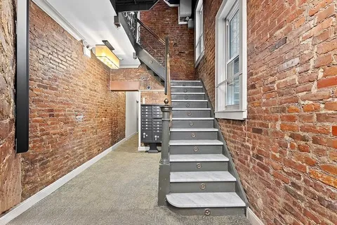 a front view of a multi story building