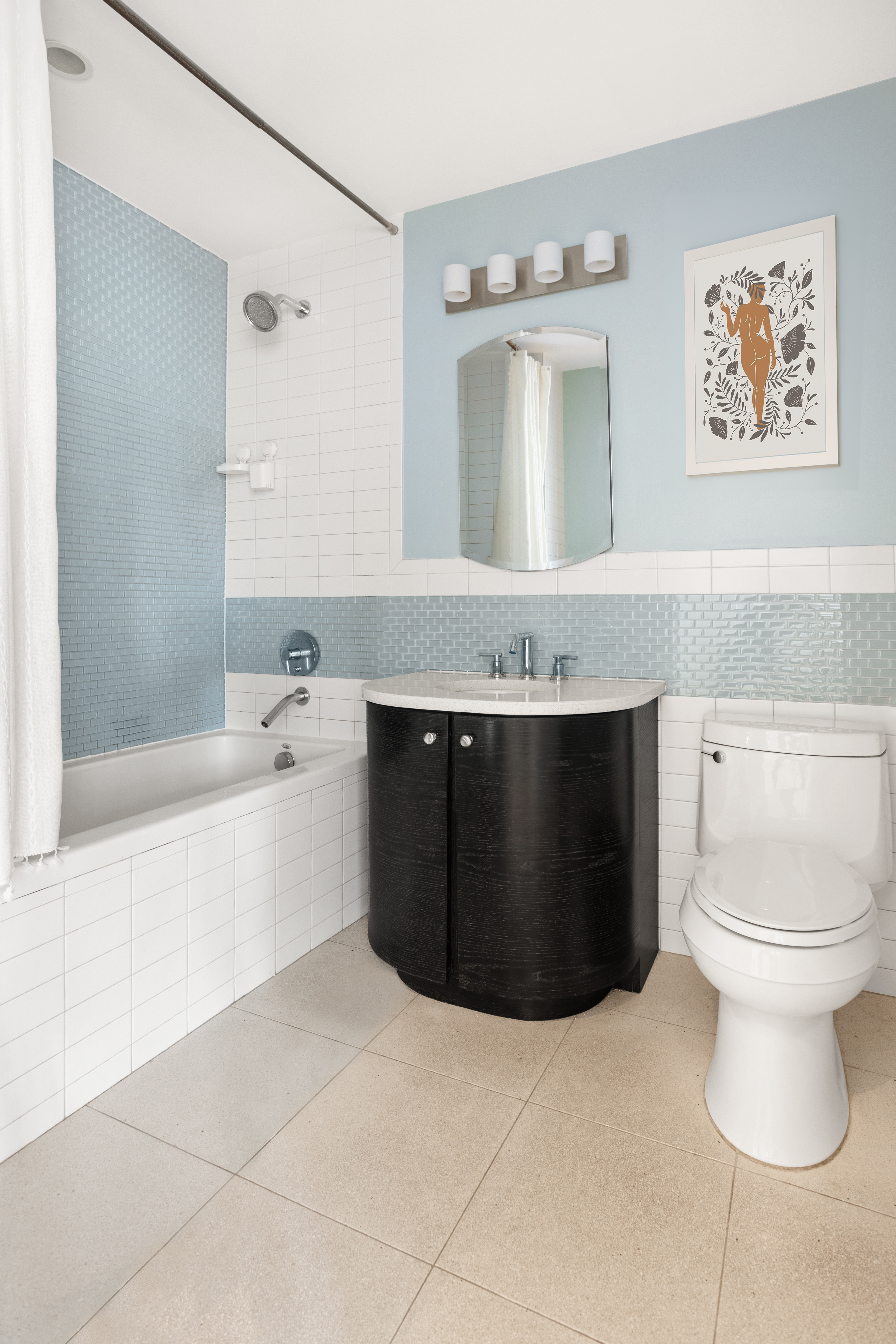 35 McDonald Avenue, Unit 2B Brooklyn, NY 11218 - Photo 7 of 10 a bathroom with a sink a toilet and bathtub