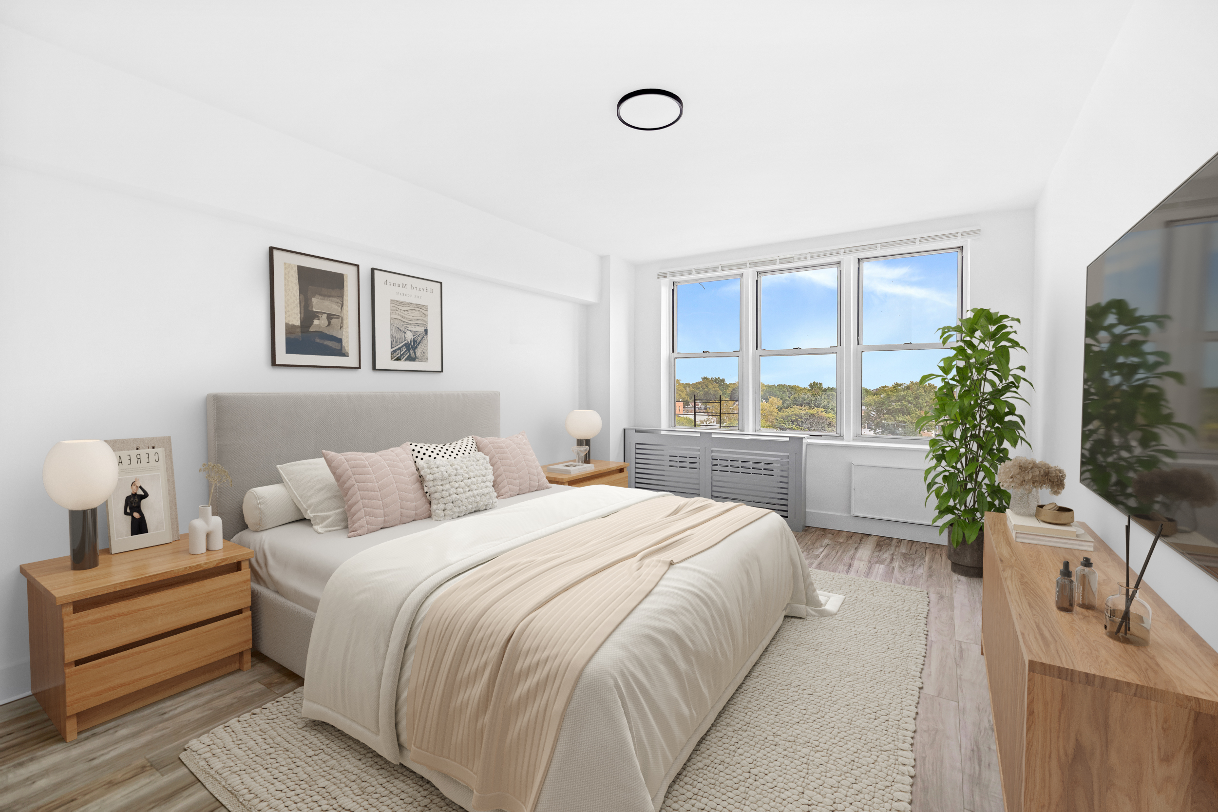 495 East 7th Street, Unit 7D Brooklyn, NY 11218 - Photo 4 of 9 a spacious bedroom with a bed and a couch