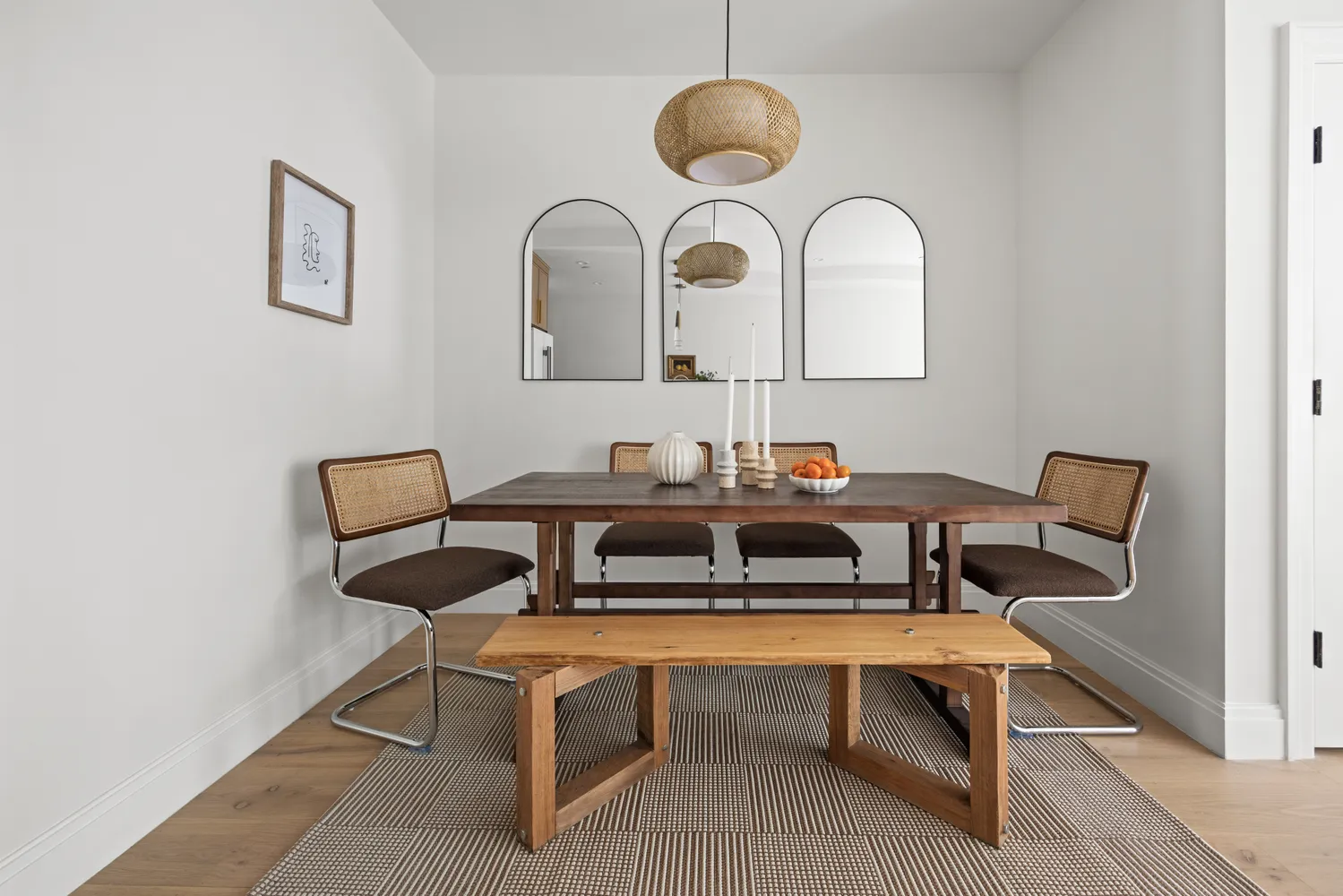 a living room with a couch and a table