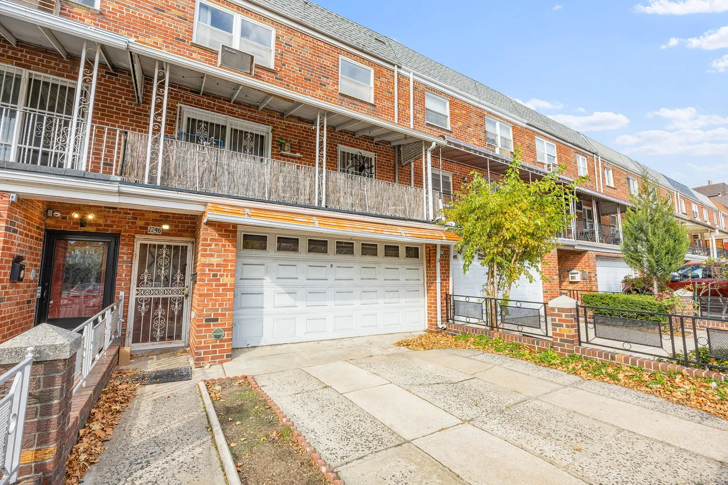 a front view of a building