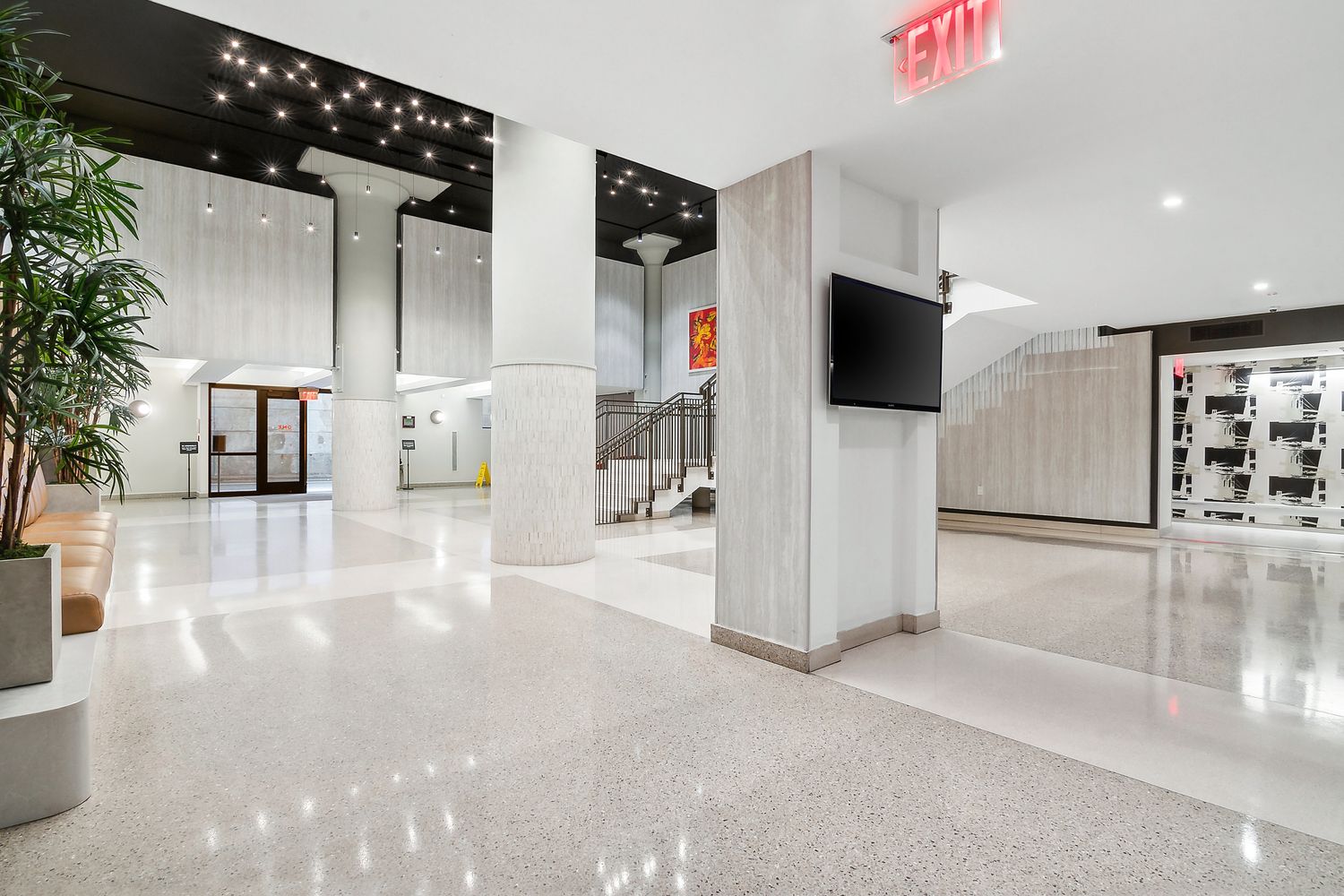 360 Furman Street, Unit 734 Brooklyn, NY 11201 - Photo 23 of 31 a view of living room with furniture and a flat screen tv