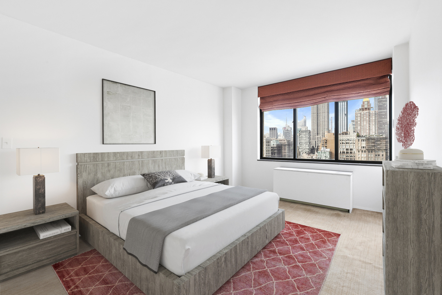 5 East 22nd Street, Unit 28M Manhattan, NY 10010 - Photo 6 of 11 a bedroom with a large bed and a window