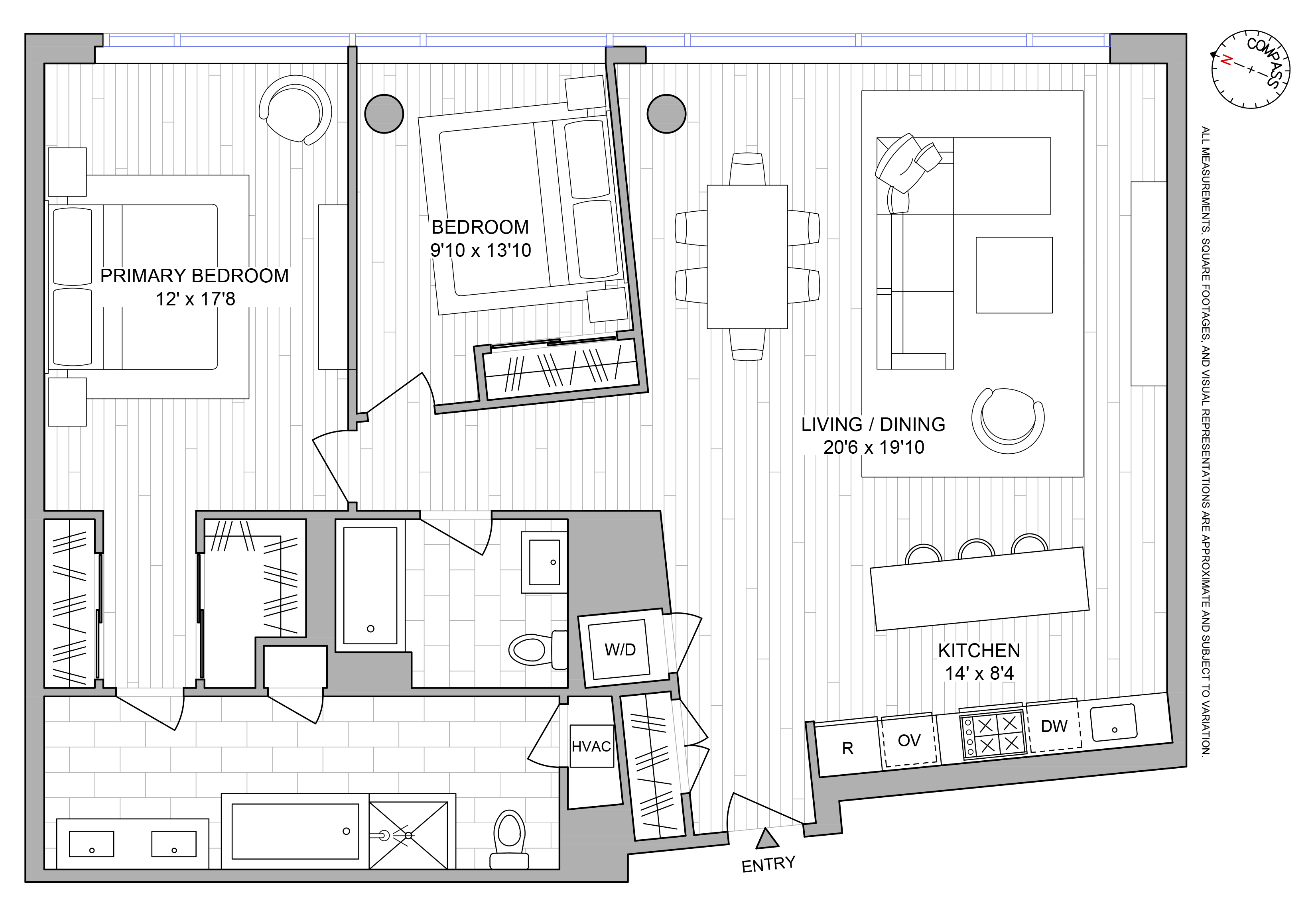 425 West 53rd Street, Unit 604 Manhattan, NY 10019 - Photo 12 of 12 a picture of a bathroom with a sink and a mirror
