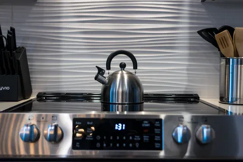 a close view of a stove