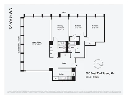 $1,695,000 | 300 East 33rd Street, Unit 9M | Kips Bay