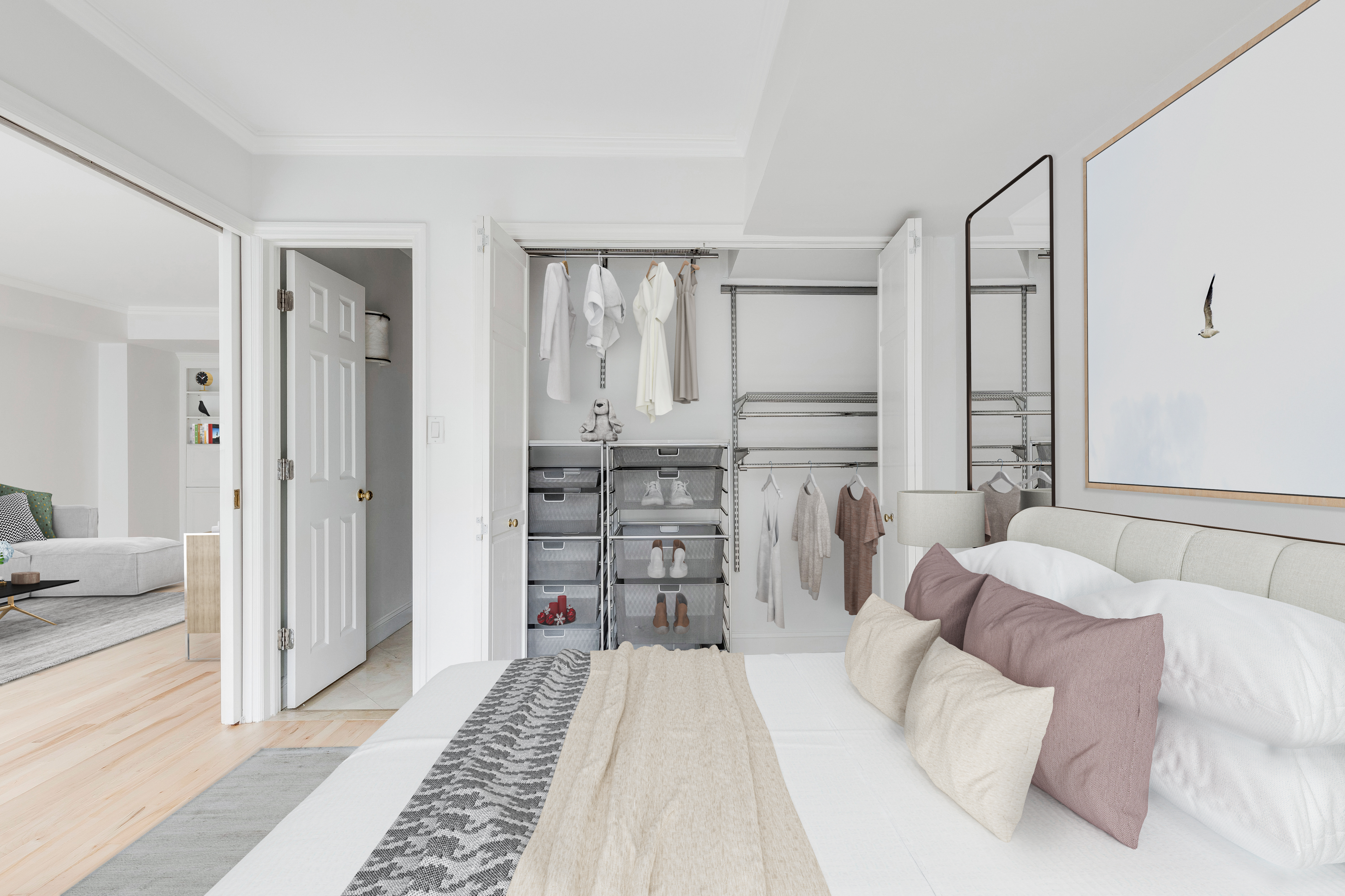 200 Central Park South, Unit 19K Manhattan, NY 10019 - Photo 3 of 14 a bedroom with a bed and a view of bedroom