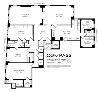 $3,400,000 | 9 Prospect Park West, Unit 5C | Park Slope