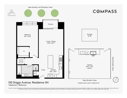 $1,380,000 | 510 Driggs Avenue, Unit 5H | Williamsburg
