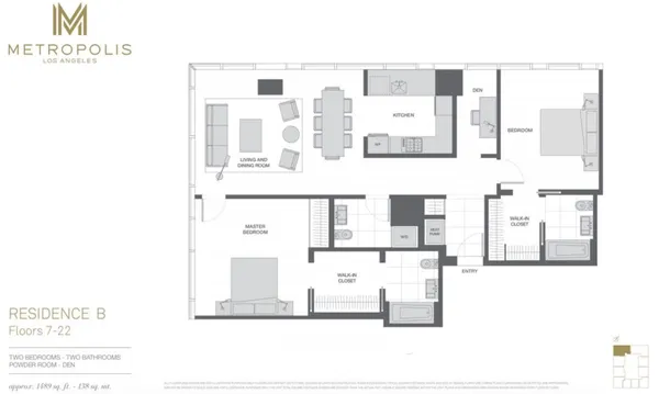 $998,000 | 889 Francisco Street, Unit 1206, Los Angeles, CA 90017