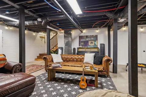 a outdoor living space with furniture