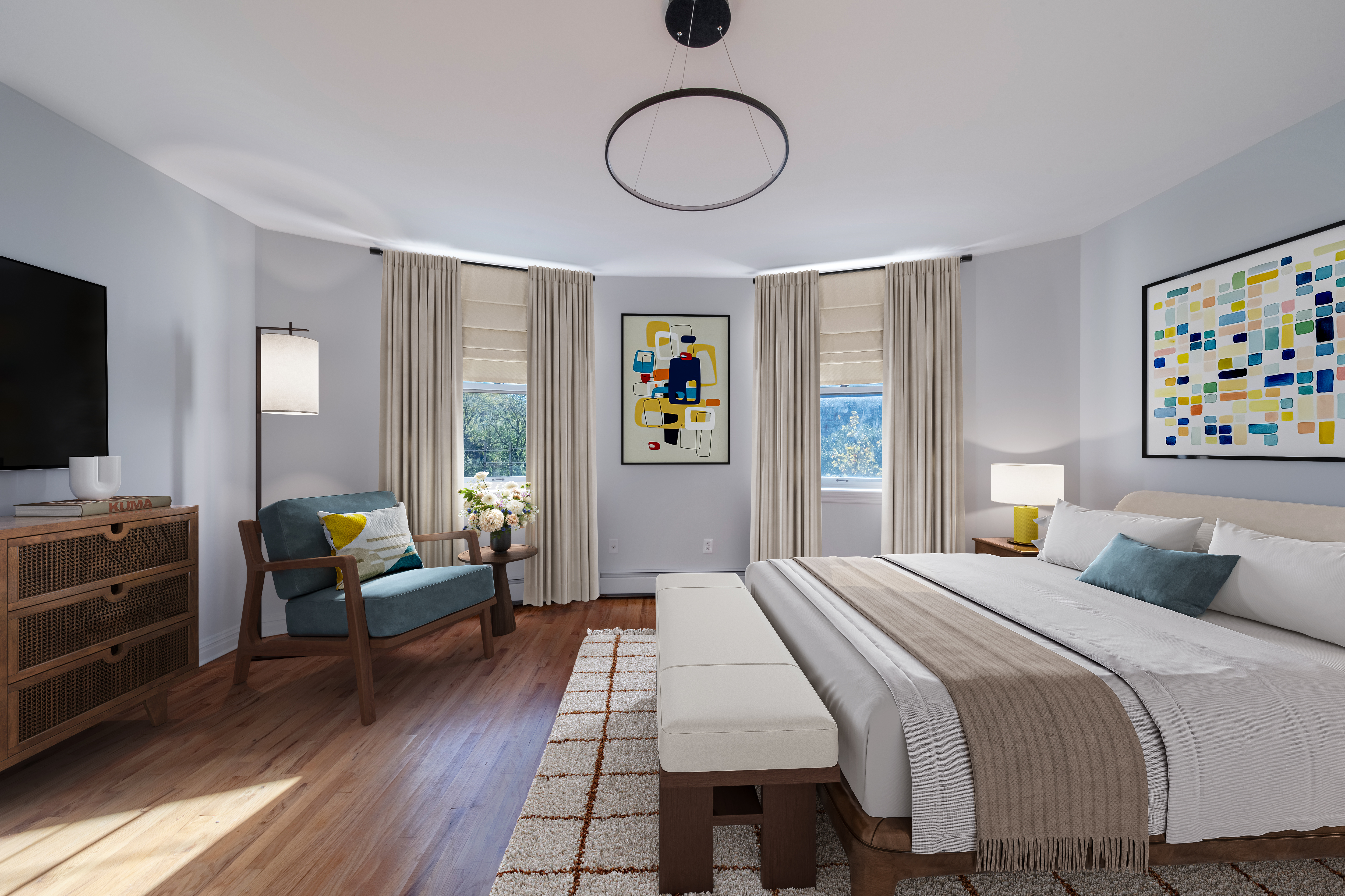 7 Mt Morris Park West, Unit D Manhattan, NY 10027 - Photo 6 of 16 a bedroom with a bed and furniture