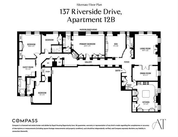 $6,495,000 | 137 Riverside Drive, Unit 12B | Upper West Side