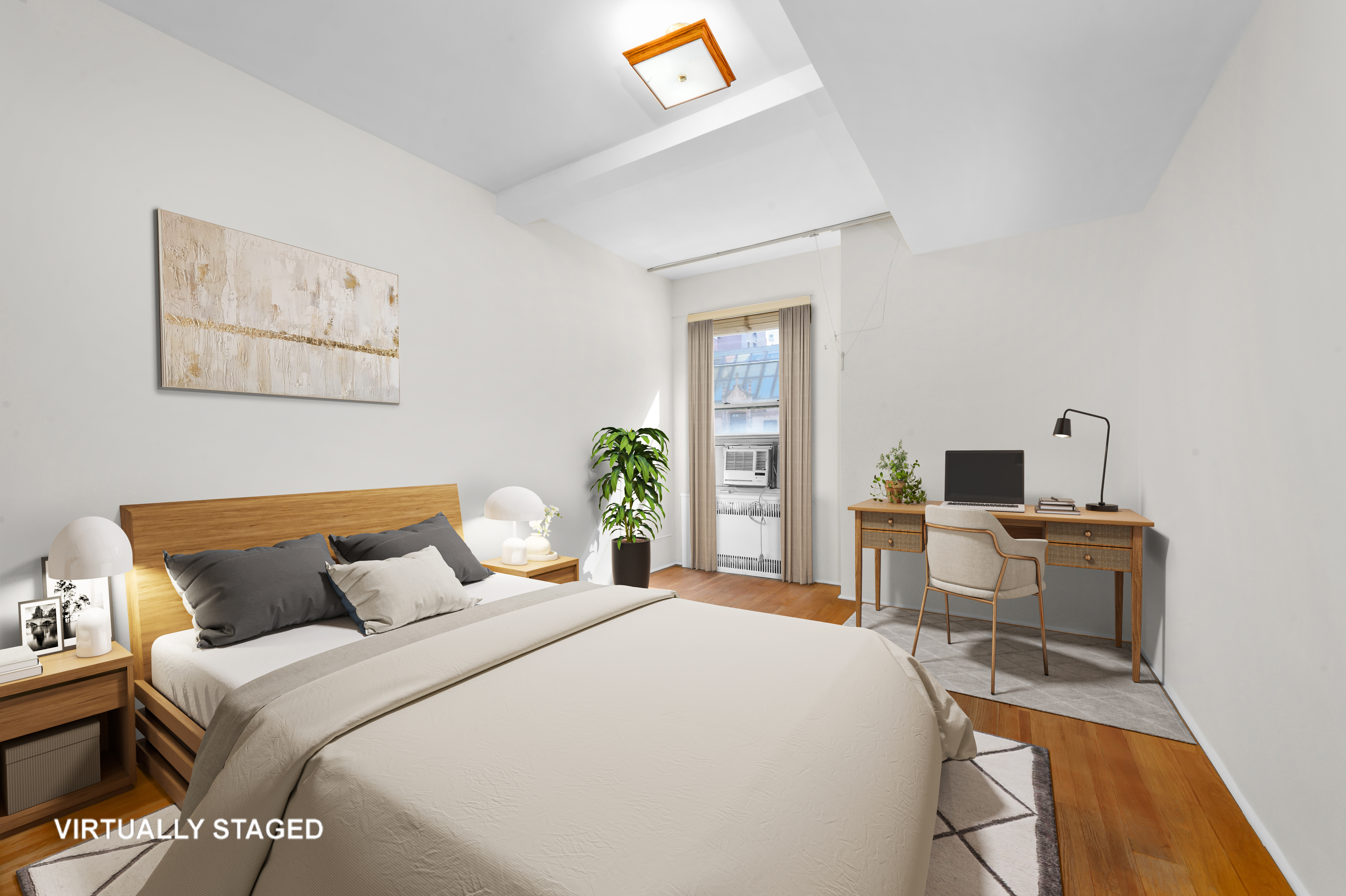 263 West End Avenue, Unit 5B Manhattan, NY 10023 - Photo 8 of 9 a bedroom with a bed and a desk