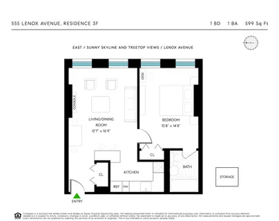 $445,000 | 555 Lenox Avenue, Unit 3F | Central Harlem