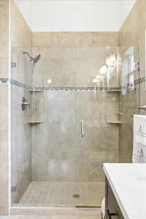 a bathroom with a shower