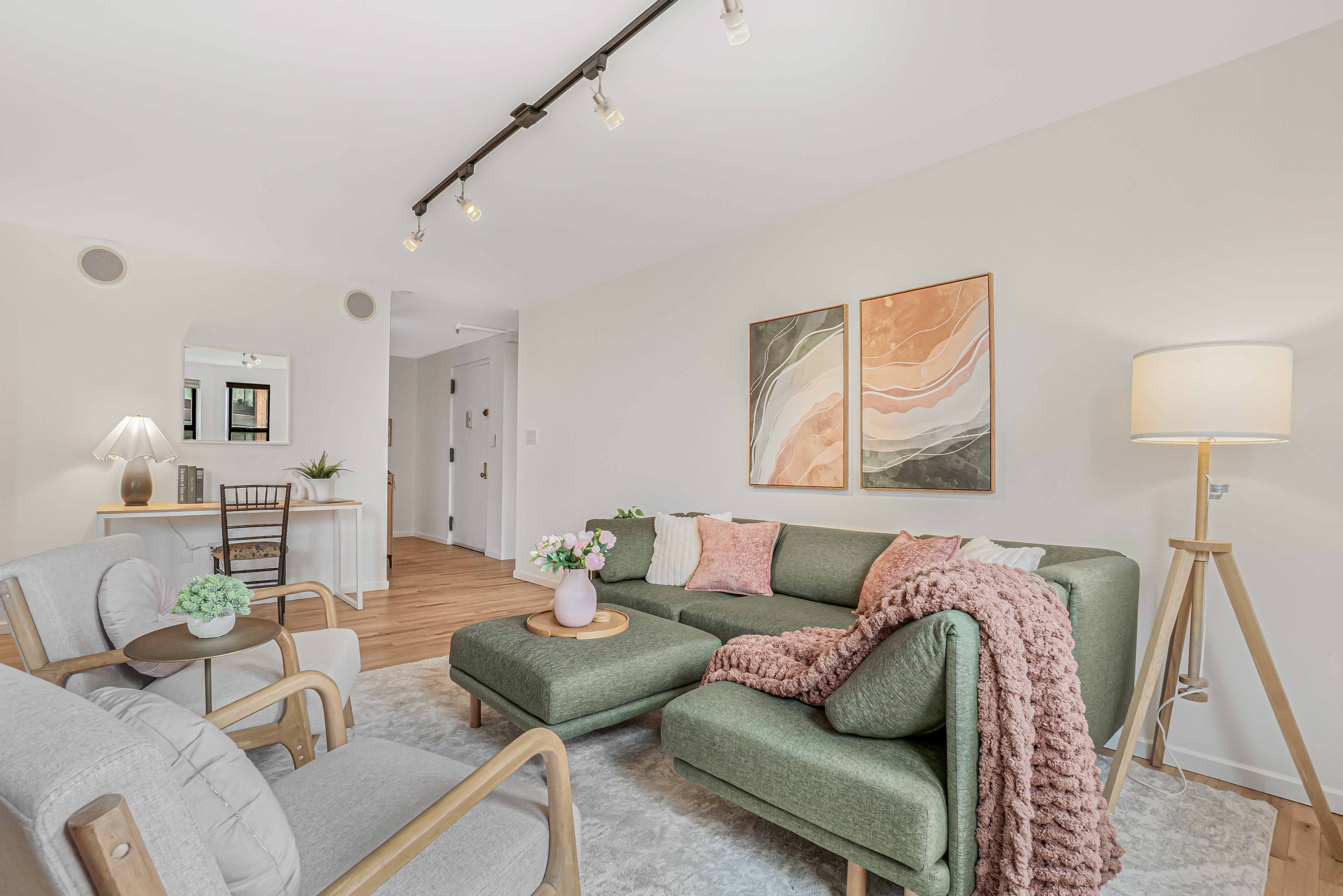 7 Gates Avenue, Unit H Brooklyn, NY 11238 - Photo 7 of 20 a living room with furniture and wooden floor