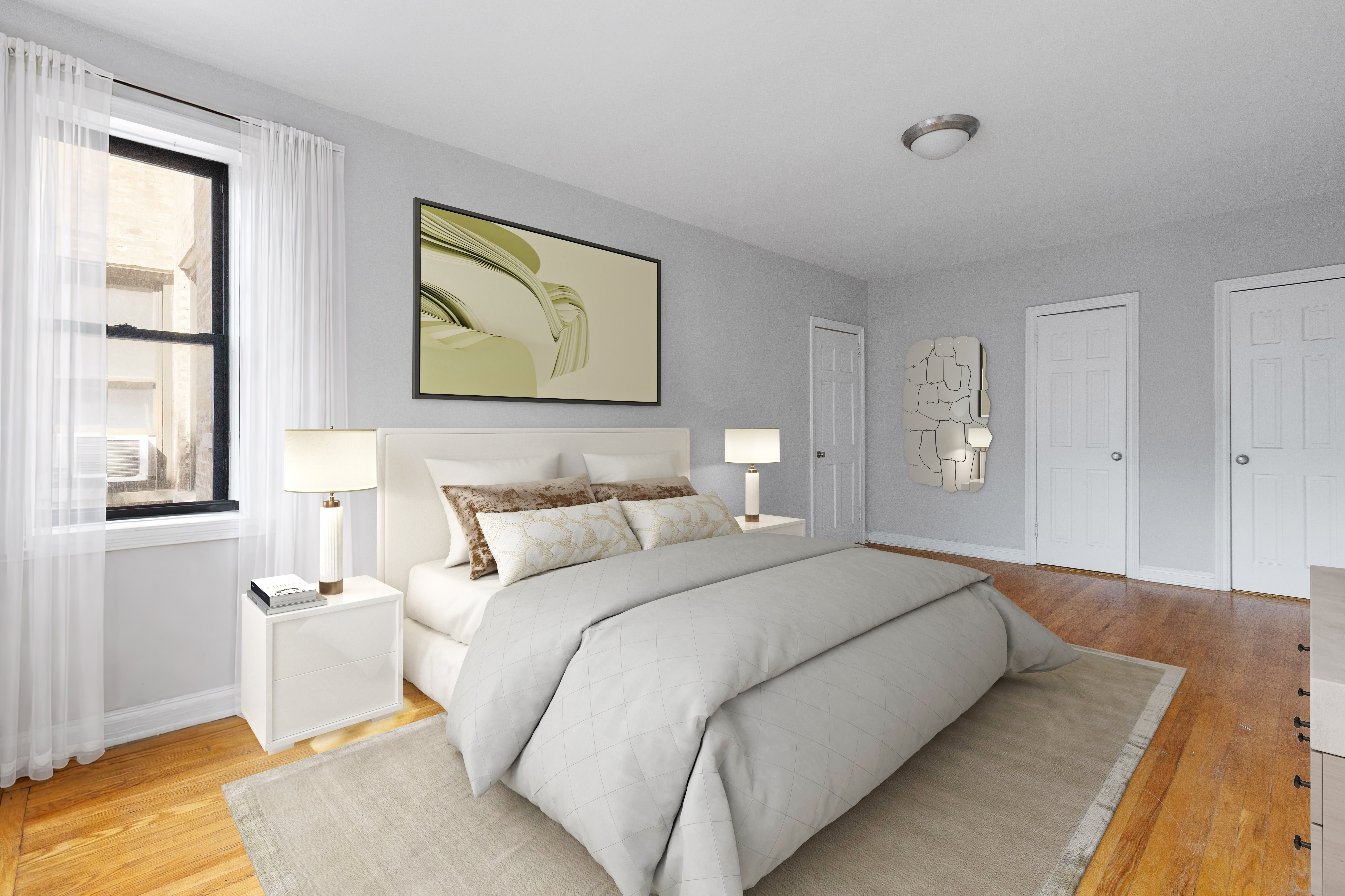 40 Clarkson Avenue, Unit 2L Brooklyn, NY 11226 - Photo 3 of 11 a bedroom with a bed and a painting on the wall