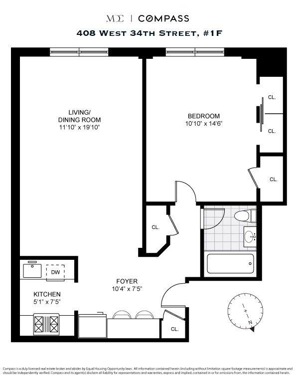 408 West 34th Street, Unit 1F Manhattan, NY 10001 - Photo 13 of 13 a picture of a black and white photo