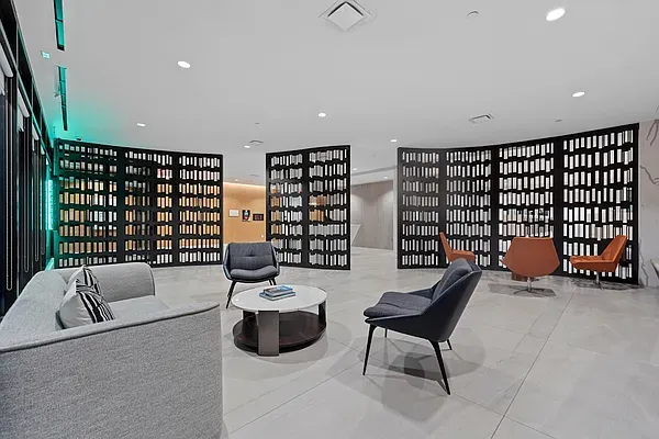 a living room with furniture
