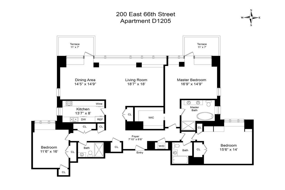 200 East 66th Street, Unit D1205 Manhattan, NY 10065 - Photo 33 of 33 a picture of a floor plan